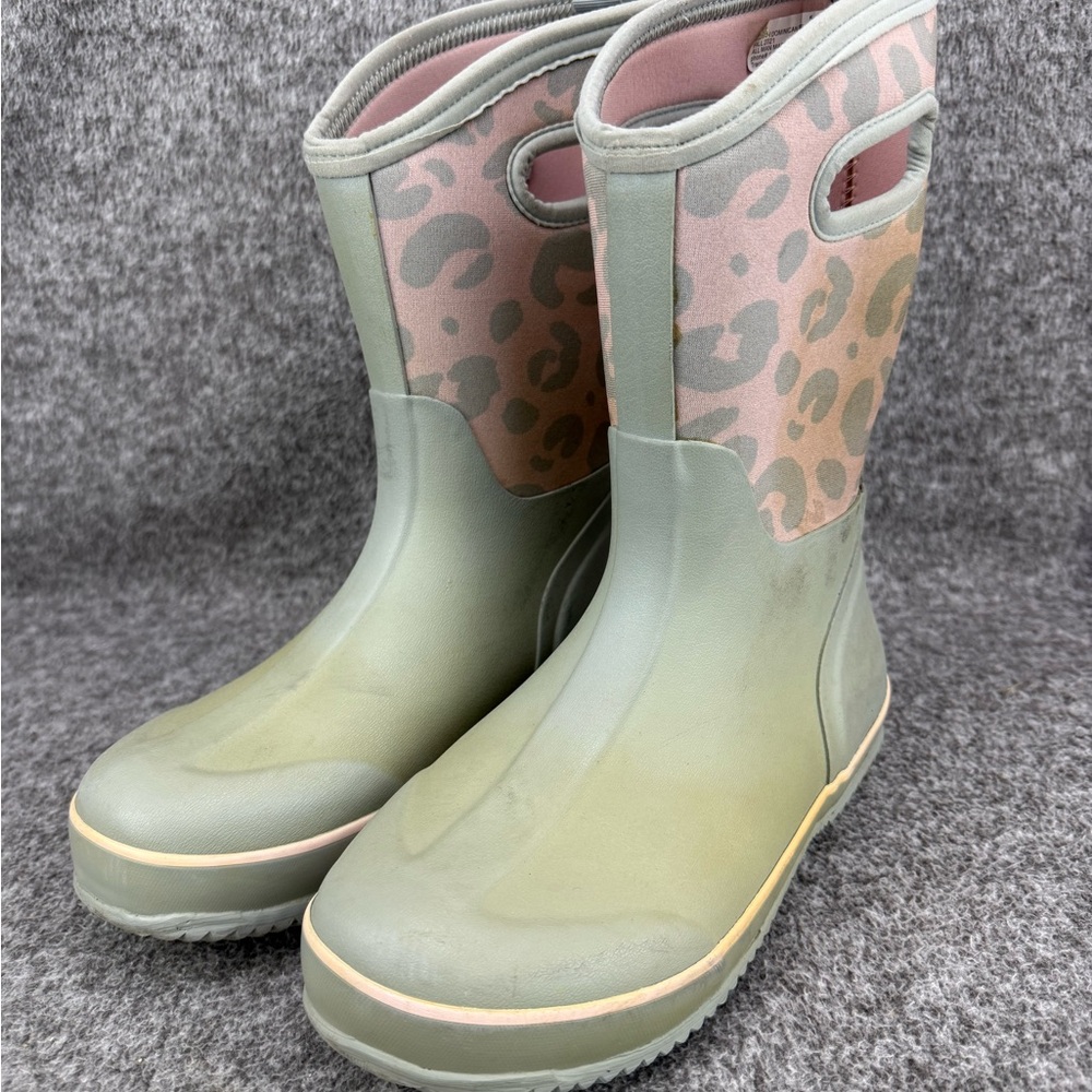Girl’s 5 DSG Snowbound Pull On Waterproof Winter Boots Grey/Pink Leopard